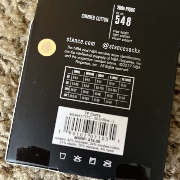 Steph Curry Stance socks (size Large) - Picture 2 of 2